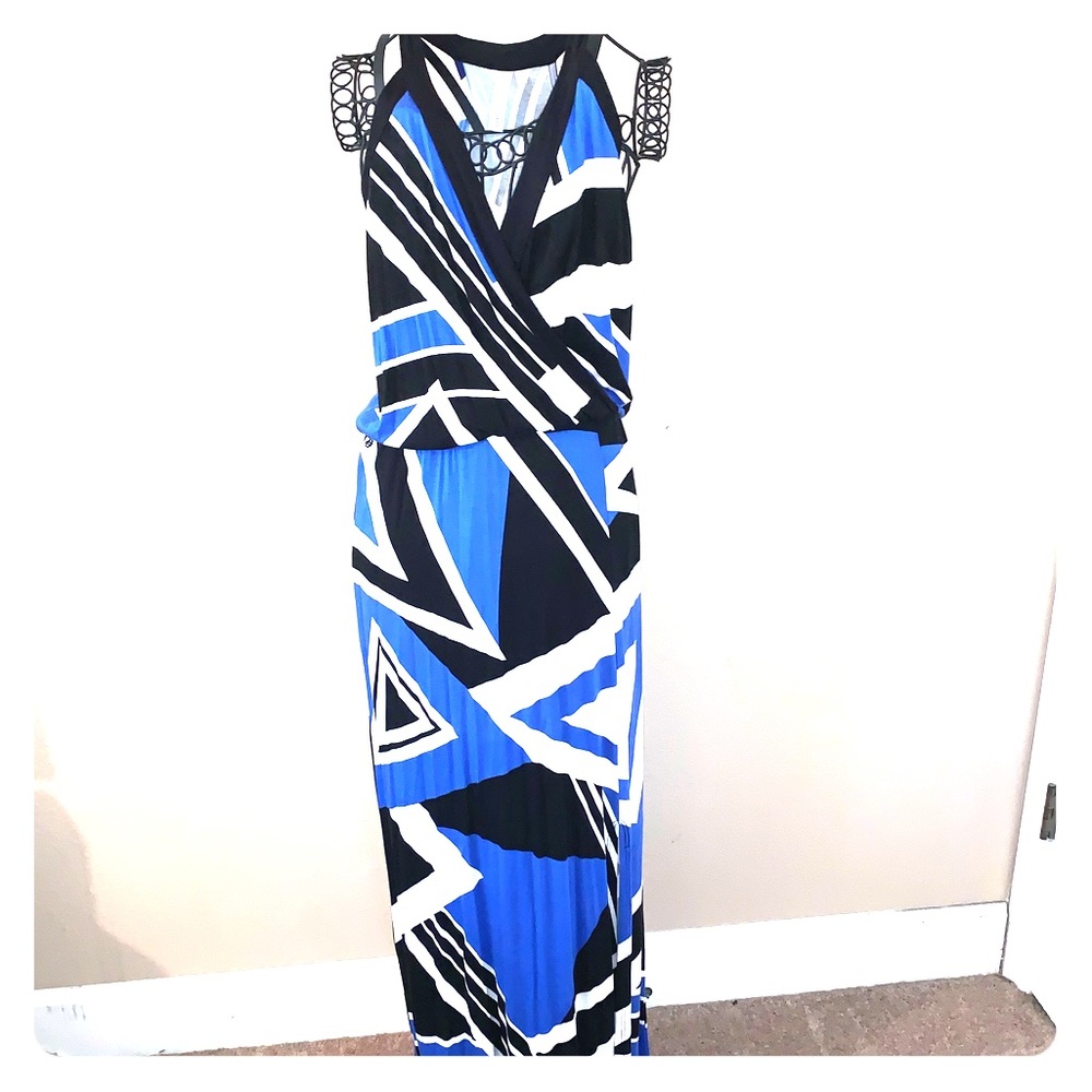 Geometric print maxi dress